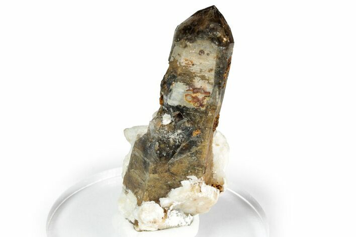 Smoky Quartz Crystal with Feldspar and Goethite - Malawi #348757